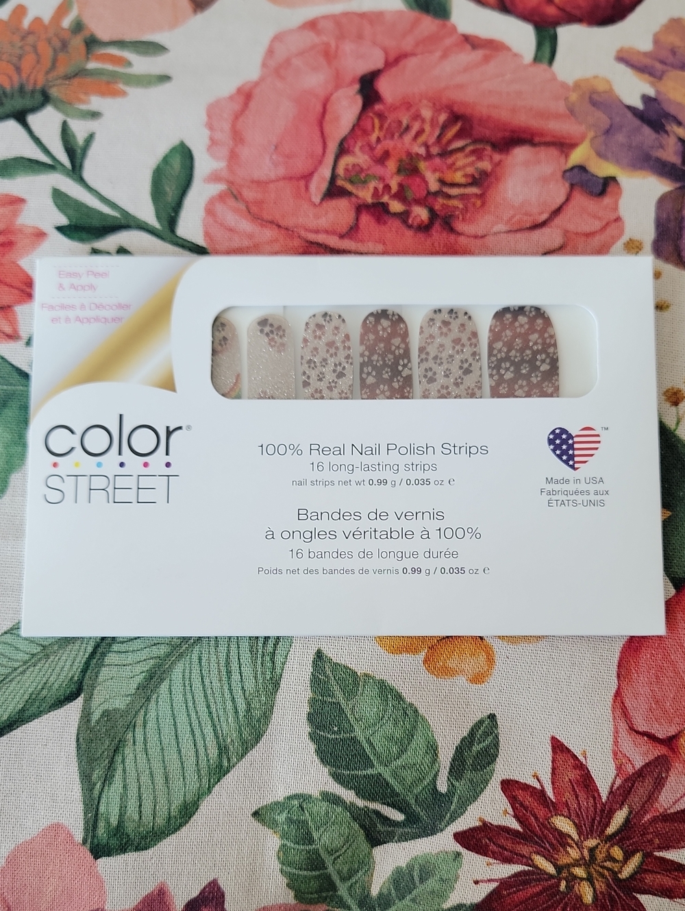Color Street Neutral Floral Glitter Nail Strips - Anythings Paw-sible